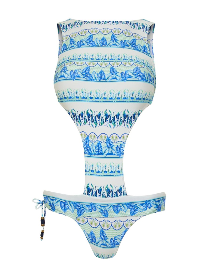 Women Cia Maritima Swimwear & Beachwear | Turquoise Cut-Out Maillot