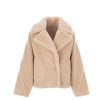 Women Arara for BLAIZ Coats & Jackets | Beige Faux Collar Fur Reversible Jacket