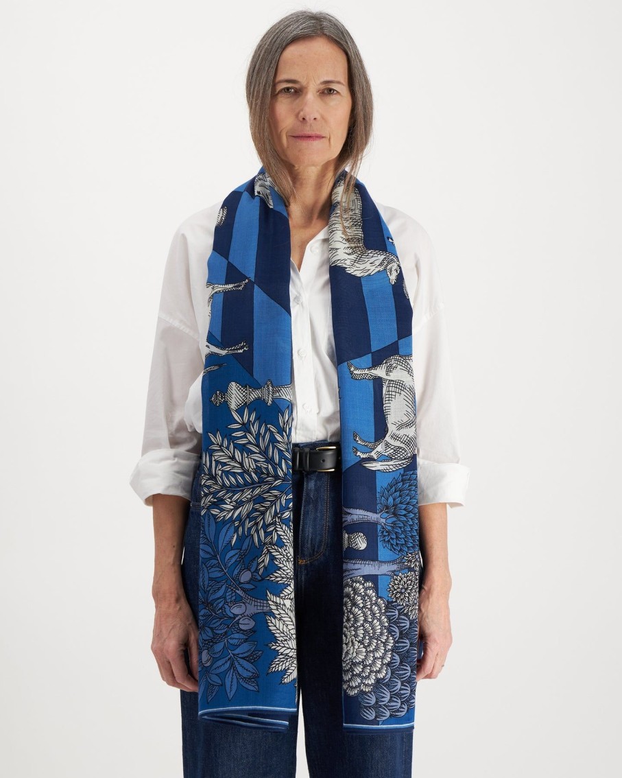 Women Inoui Editions Hats, Gloves & Scarves | Magnus Blue Scarf