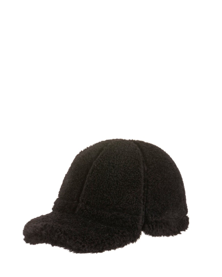 Women Arara for BLAIZ Hats, Gloves & Scarves | Black Faux Shearling Baseball Hat