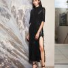 Women Ilta Dresses | Neva Black Sequin Split Midi Dress