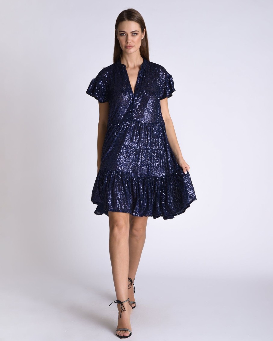 Women Muche & Muchette Dresses | Viky Navy Sequin Mini Dress