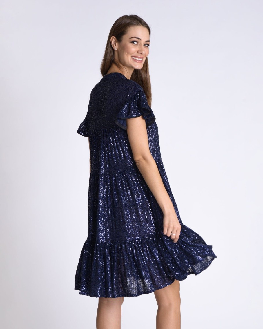 Women Muche & Muchette Dresses | Viky Navy Sequin Mini Dress