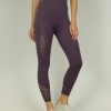 Women BLAIZ Activewear Activewear | Purple Fishnet High-Waisted Leggings