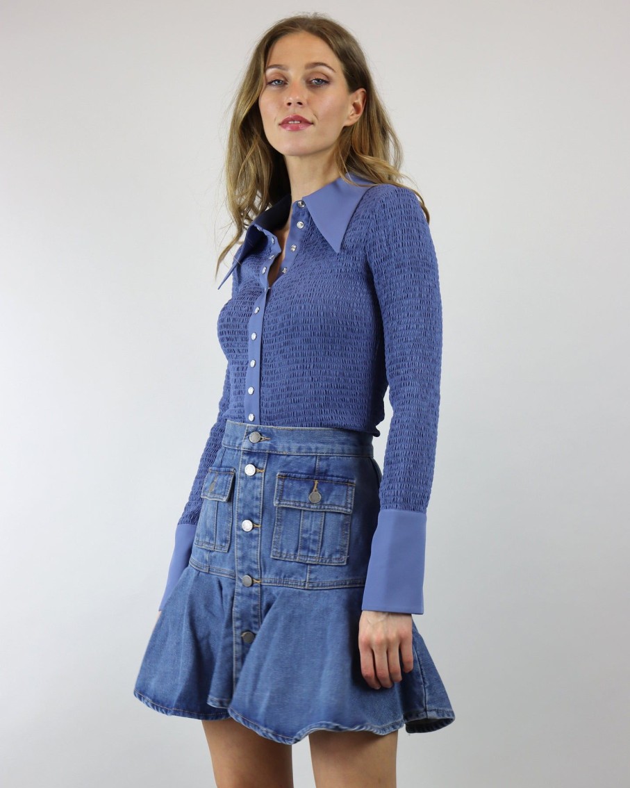 Women C/MEO Collective Tops & T-Shirts | Washed Blue Good Love Top