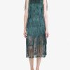 Women Palma Canaria Dresses | Tua Green Fringe Woven Midi Dress