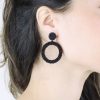 Women BLAIZ Earrings | Black Arara Beaded Hoop Earrings™