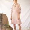 Women Loraine Holmes Dresses | Blush Pink Linum Midi Dress