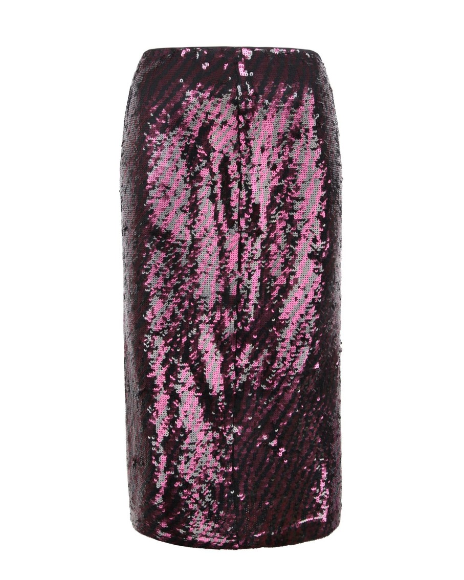 Women Izaak Azanei Skirts | Zebra Sequin Midi Skirt