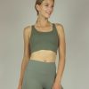 Women BLAIZ Activewear Activewear | Khaki Green Sports Bra