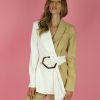 Women Skazi Coats & Jackets | Two Tone Belted Blazer