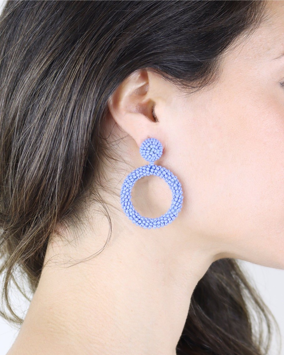 Women BLAIZ Earrings | Cornflower Blue Arara Beaded Hoop Earrings™