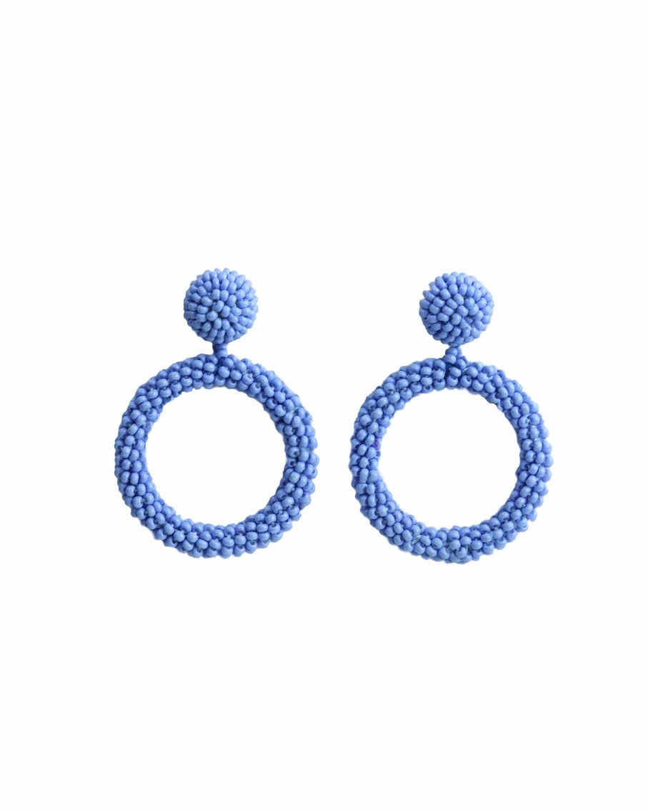 Women BLAIZ Earrings | Cornflower Blue Arara Beaded Hoop Earrings™