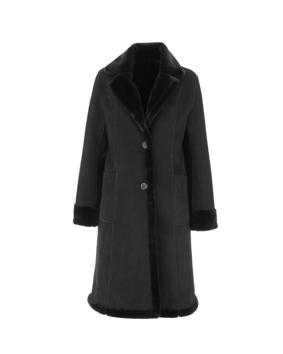 Women Arara for BLAIZ Coats & Jackets | Black Reversible Faux Shearling Coat