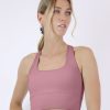 Women BLAIZ Activewear Activewear | Dusty Pink Sienna Scoop Cross Back Sports Bra