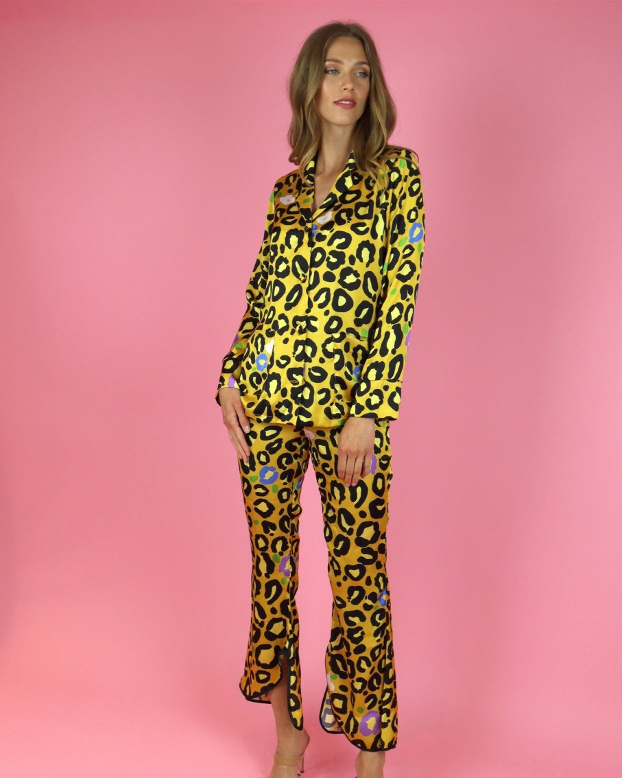 Women Lobo Rosa Trousers | Leopard Print Trousers