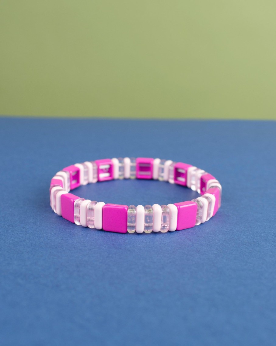 Women 227 Bracelets | Pink Translucent Enamel Bracelet