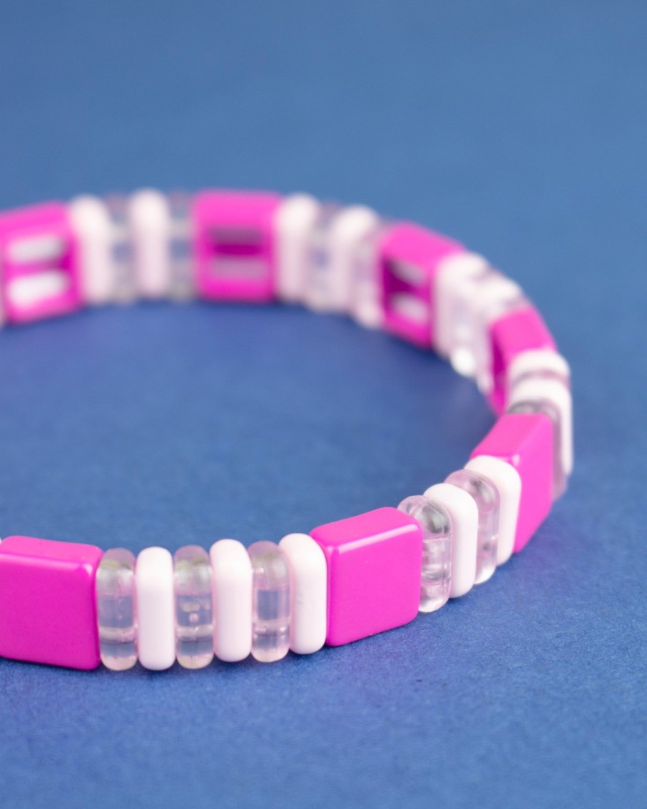 Women 227 Bracelets | Pink Translucent Enamel Bracelet