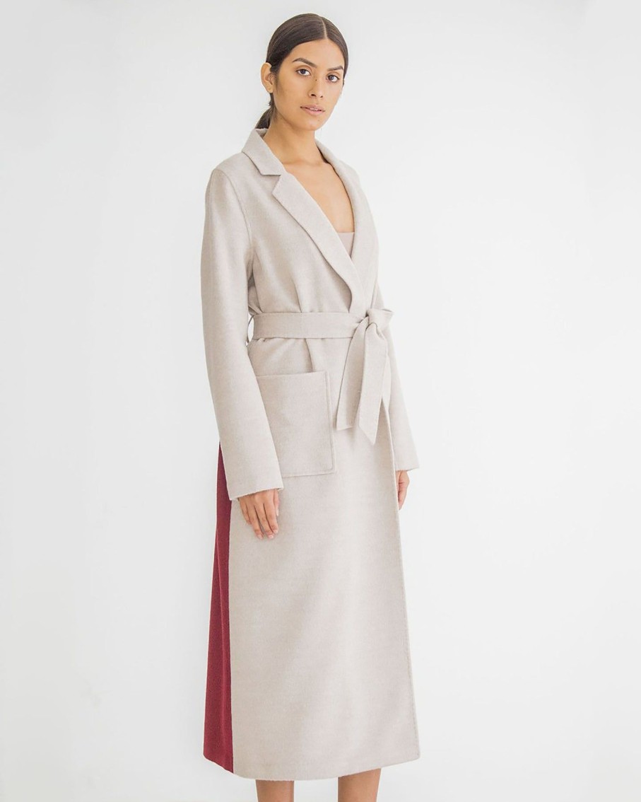 Women Hera Concept Coats & Jackets | Nude & Merlot Goddess Wool Trench