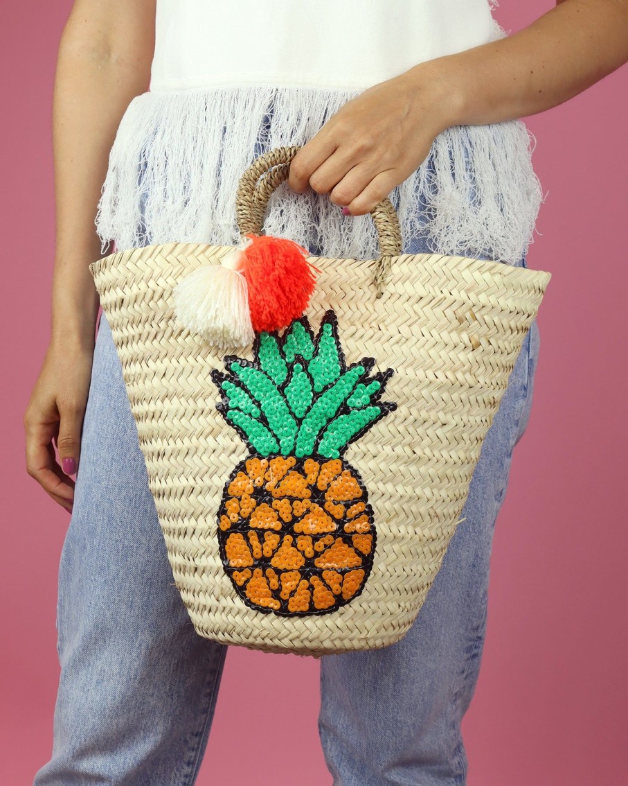 Women 227 Beach Bags | Pineapple Basket Bag