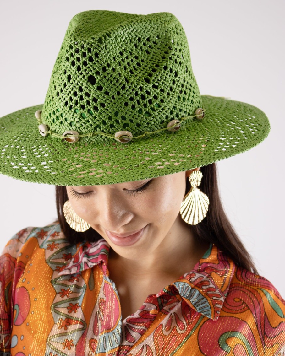 Women Blaiz Hats, Gloves & Scarves | Joanna Green Cowrie Shells Paper Straw Hat