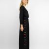 Women Pitusa Dresses | Santorini Black Printed Slits Maxi Dress