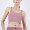 Women BLAIZ Activewear Activewear | Dusty Pink Vivian Longline Straight Strappy Sports Bra