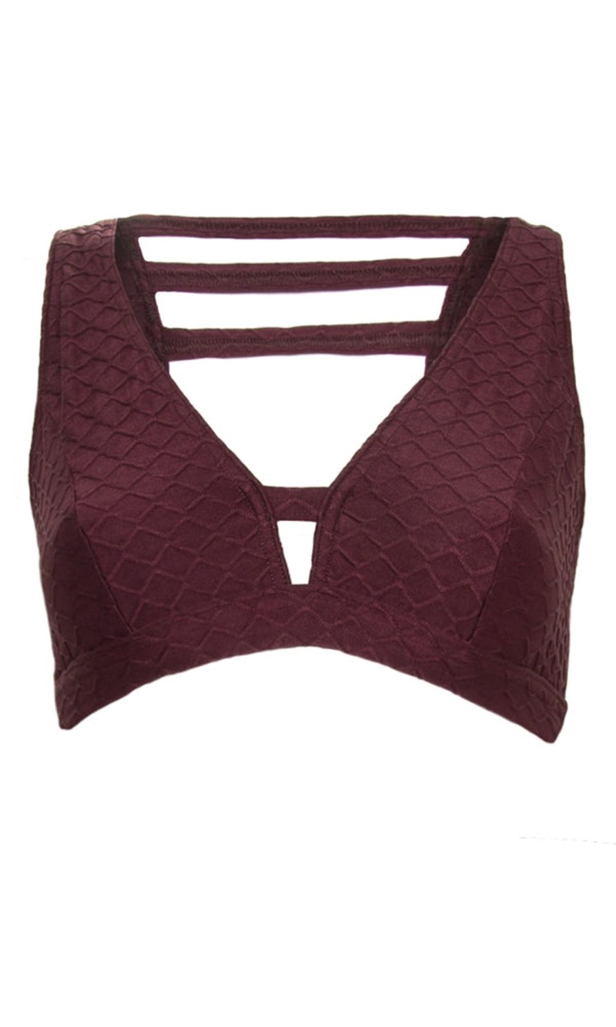 Women Bro Fitwear Activewear | Burgundy Glow Sports Bra