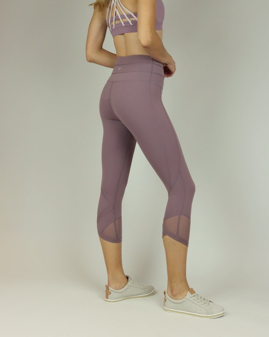 Women BLAIZ Activewear Activewear | Dusky Lavender 3/4 Length Leggings