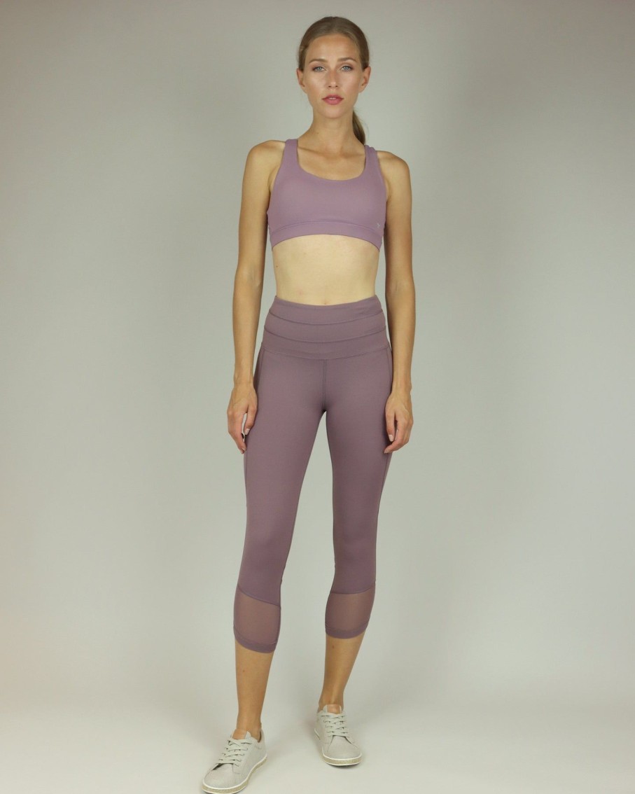 Women BLAIZ Activewear Activewear | Dusky Lavender 3/4 Length Leggings