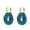 Women 227 Earrings | Tie Dye Mermaid Blue Beaded Earrings