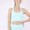 Women BLAIZ Activewear Activewear | Neon Blue Sienna Scoop Cross Back Sports Bra