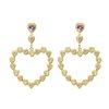 Women 227 Earrings | Candy Pink Gem Heart Shaped Drop Earring