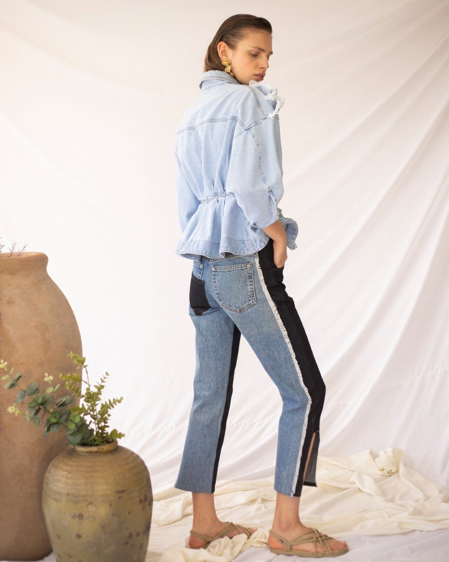 Women Loraine Holmes Trousers | Two Tone Denim Luana Jeans