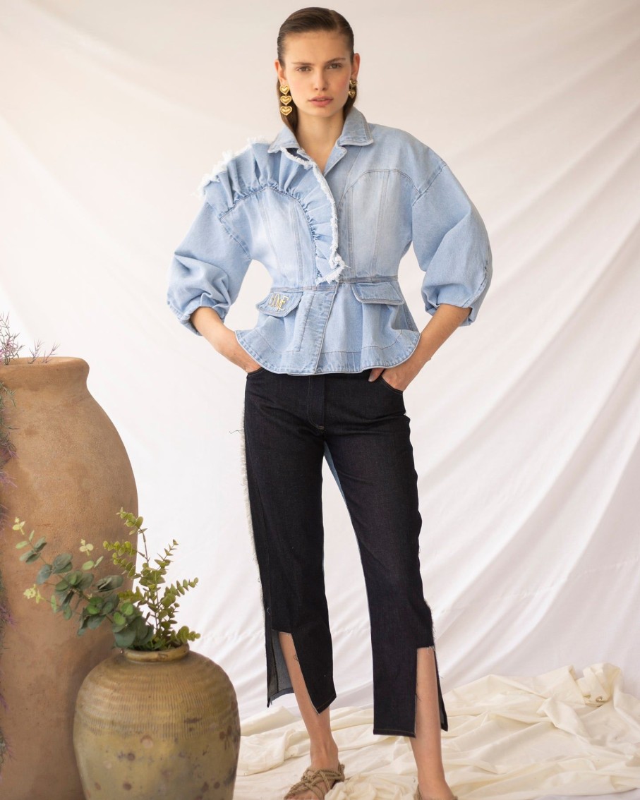 Women Loraine Holmes Trousers | Two Tone Denim Luana Jeans