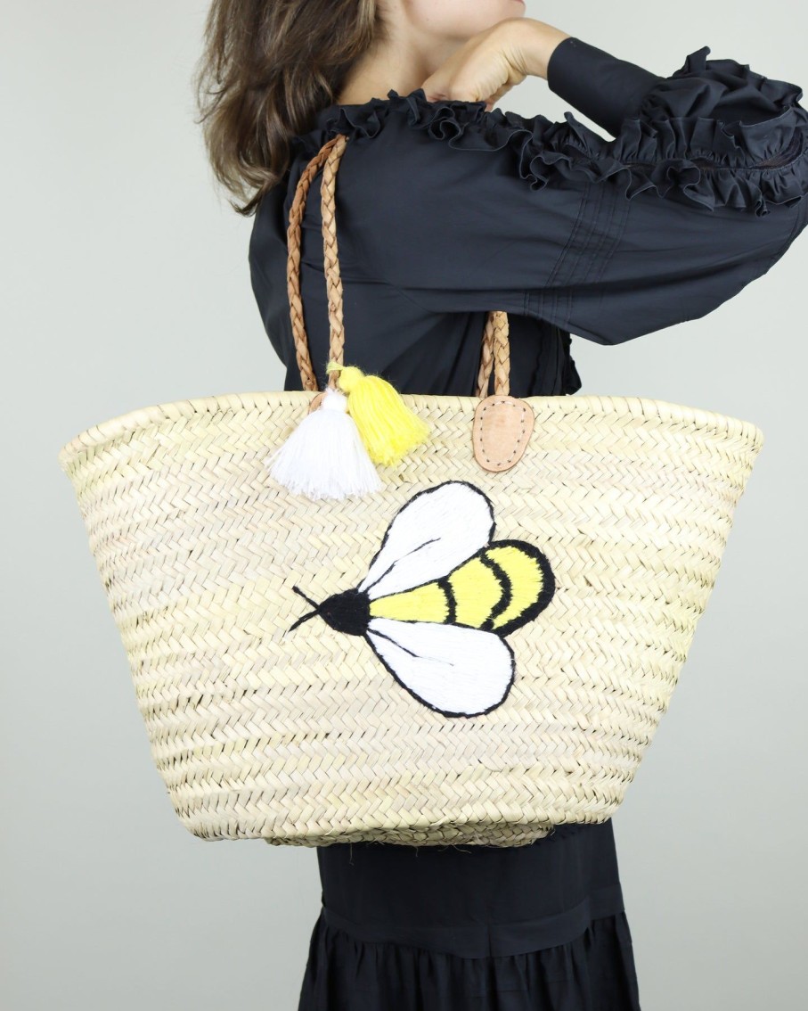 Women 227 Beach Bags | Bubble Bee Raffia Beach Bag