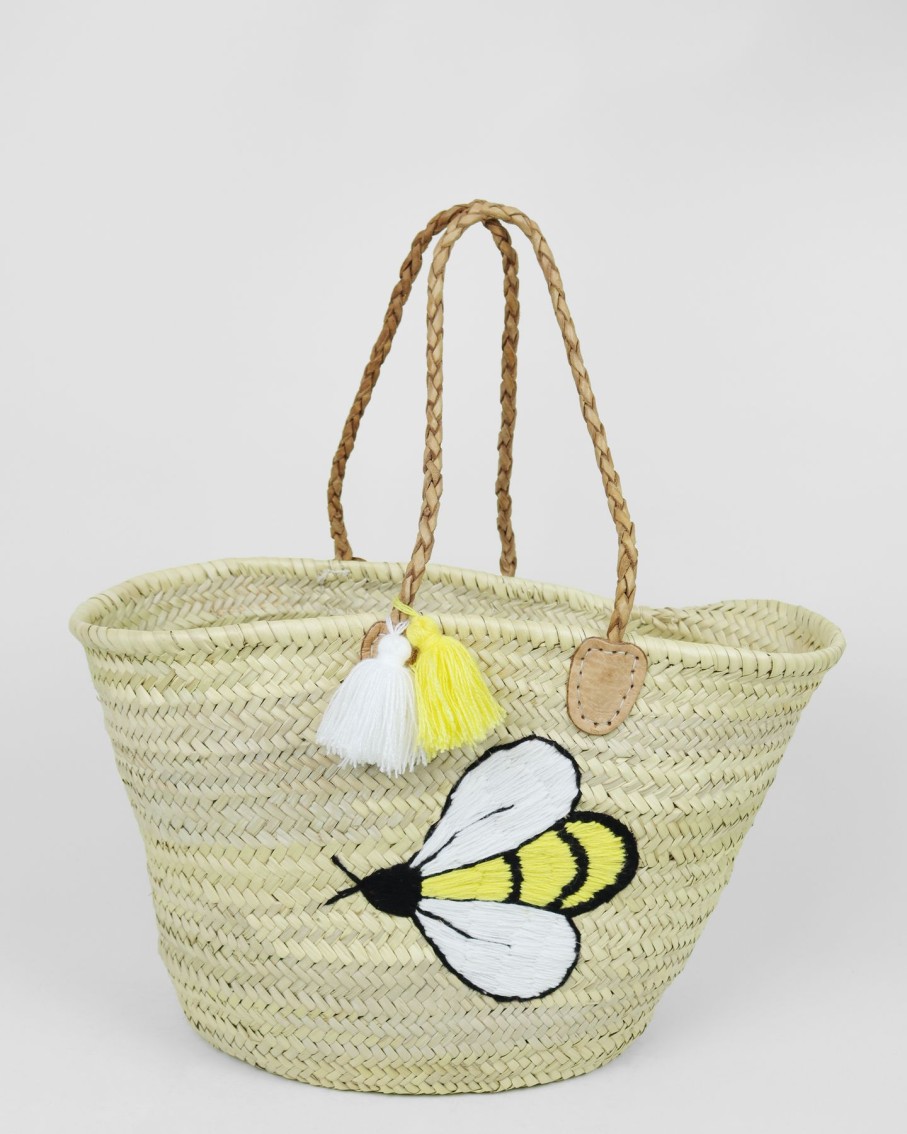 Women 227 Beach Bags | Bubble Bee Raffia Beach Bag