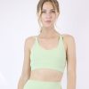 Women BLAIZ Activewear Activewear | Pistachio Alana Criss-Cross Back High Impact Sports Bra