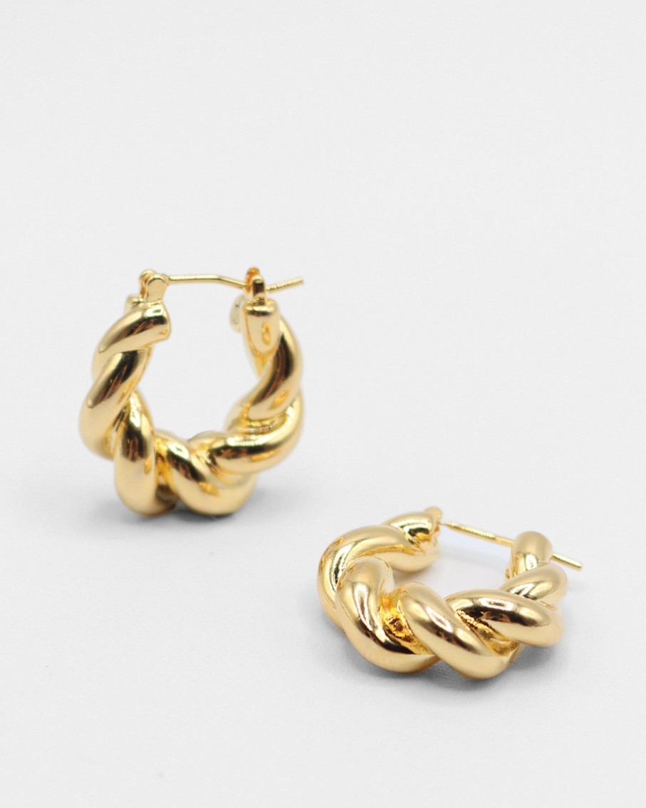 Women 227 Earrings | Hanna Gold Pretzel Hoop Earrings