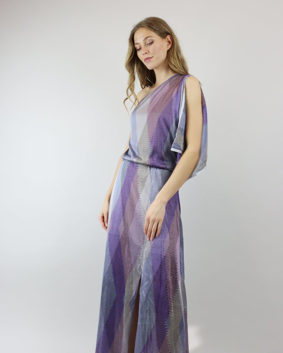 Women Cecilia Prado Dresses | Purple Disco Asymmetric Dress