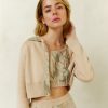 Women 25 UNION Jumpers & Cardigans | Cream Knitted Printed Cardigan