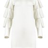 Women Azulu Dresses | Myna Ivory Tiered Sleeve Jersey Dress