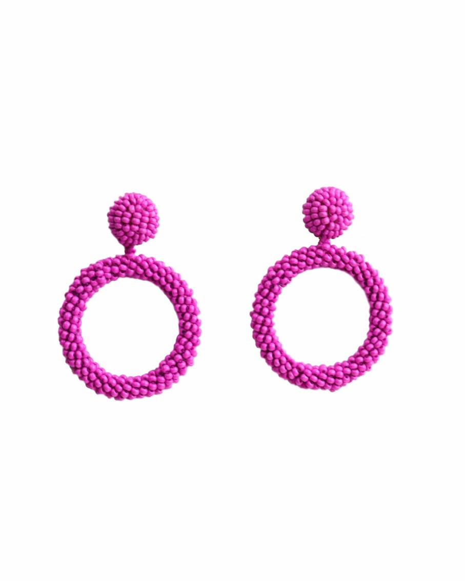 Women BLAIZ Earrings | Fuchsia Arara Beaded Hoop Earrings™