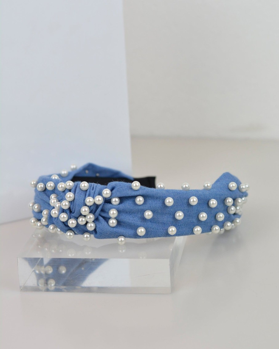 Women 227 Hair Accessories | Denim & Pearl Headband