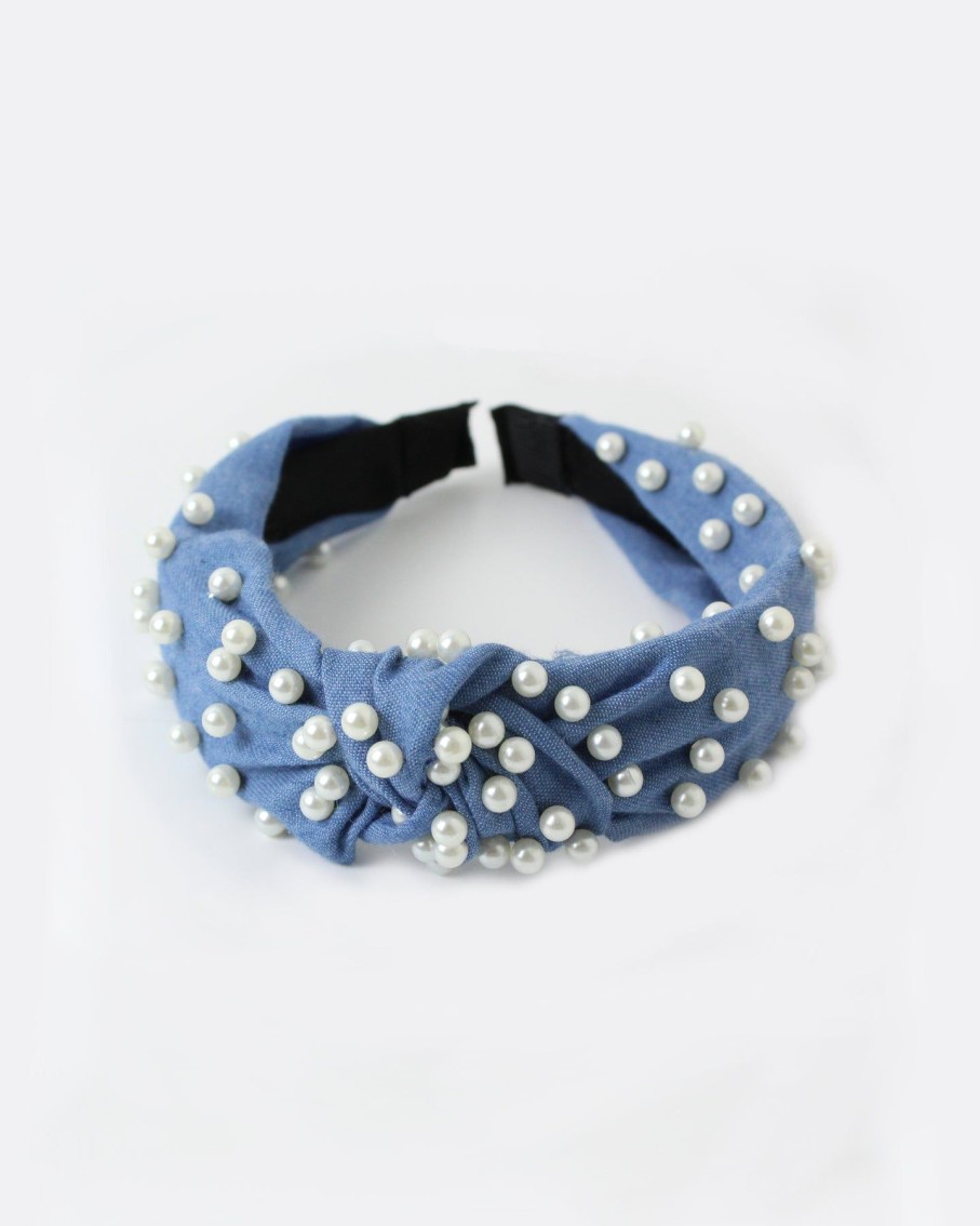 Women 227 Hair Accessories | Denim & Pearl Headband