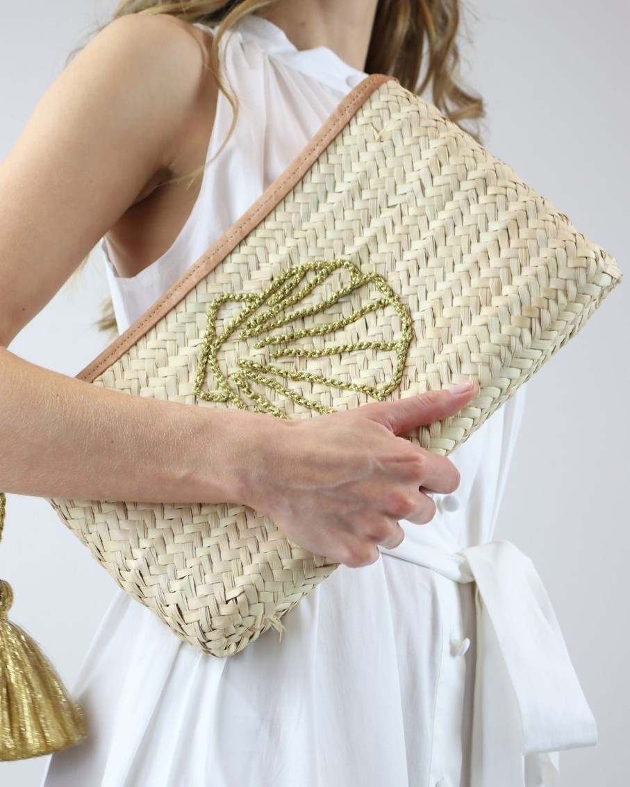 Women 227 Clutches | Shell Woven Raffia Clutch