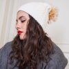 Women 227 Hats, Gloves & Scarves | White Cable Knit Pom Pom Hat