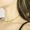 Women 227 Necklaces | Gold Rainbow Candy Oval Gem Tennis Necklace