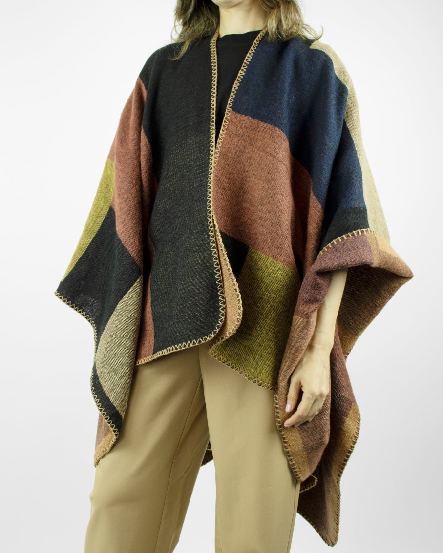 Women 227 Hats, Gloves & Scarves | Multicoloured Fall Colour Block Shawl