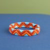 Women 227 Bracelets | Coral Red Baby Blue Zig Zag Enamel Bracelet